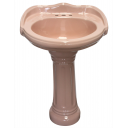 Mexican Talavera Pedestal Sink  Roman Pink